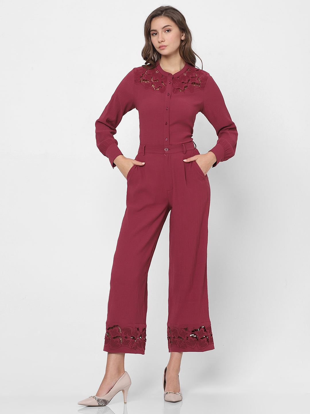 Cut-Work Embroidery Pants
