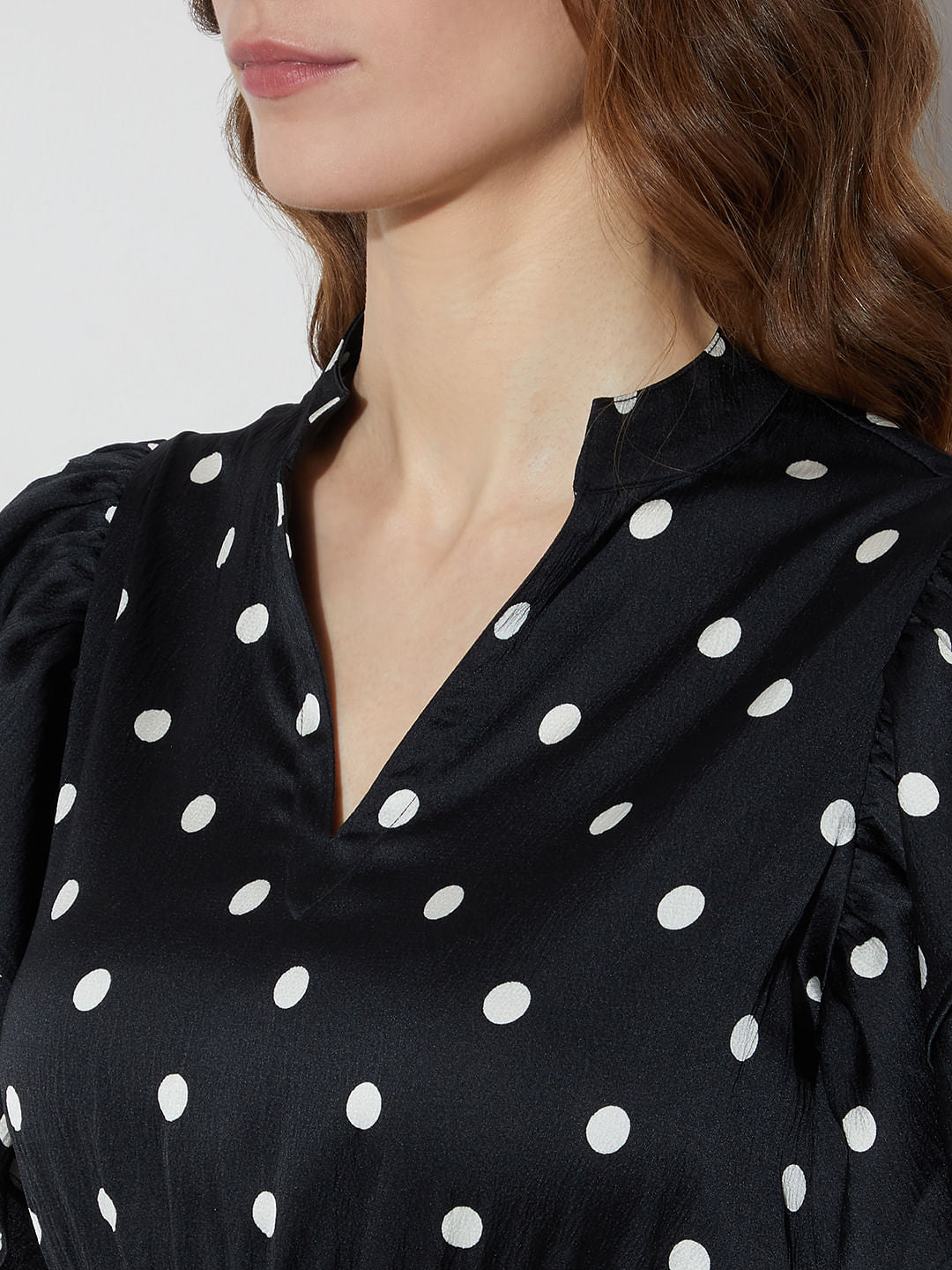 Black Polka Dot Tiered Dress