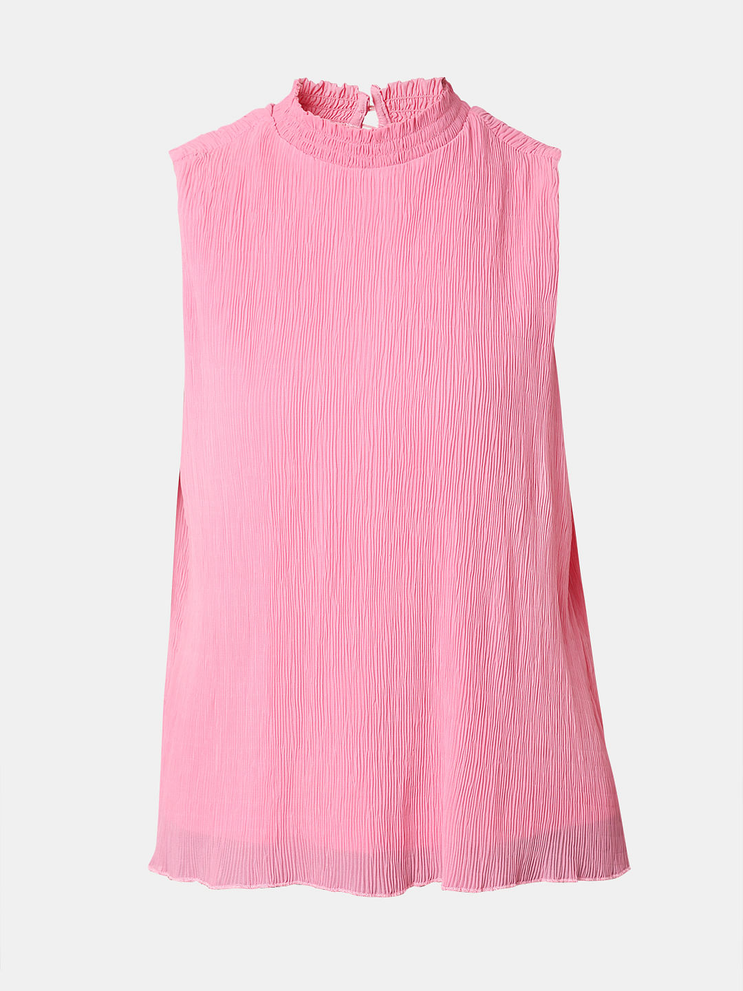 Pink Plisse Pleats Top