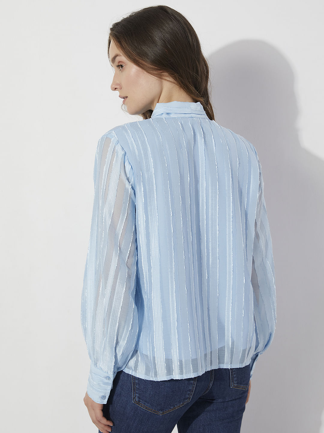Light Blue Striped Top