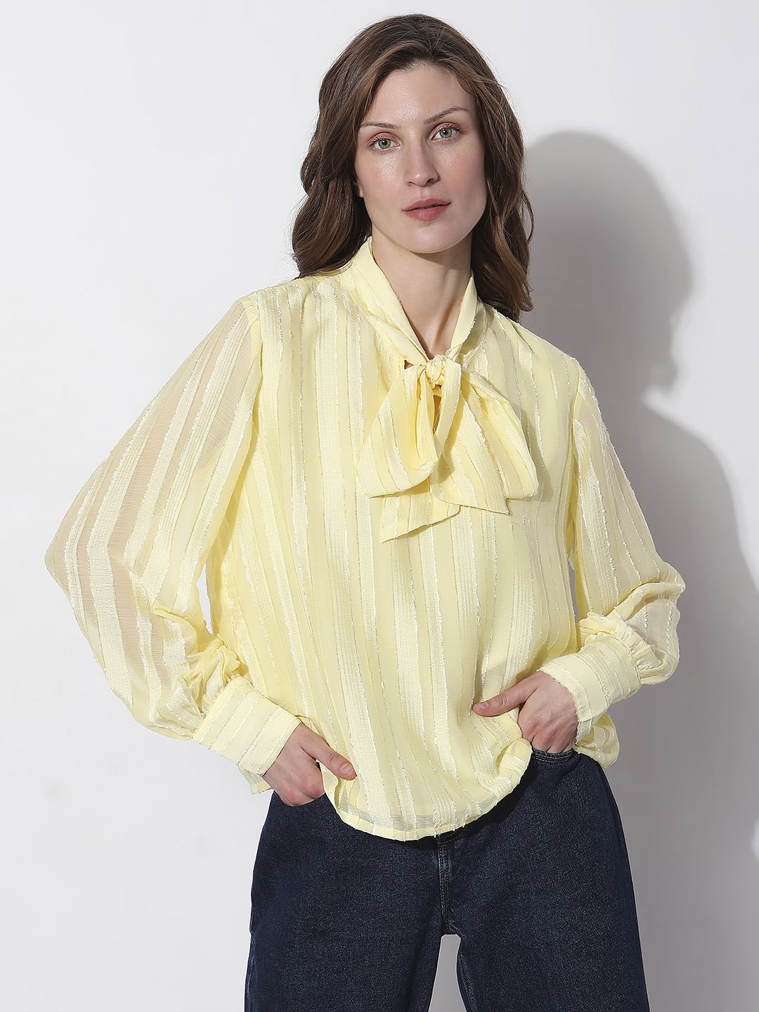 Light Yellow Striped Top