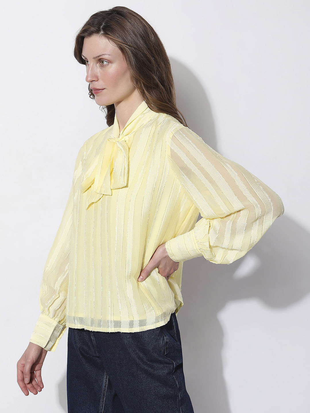 Light Yellow Striped Top