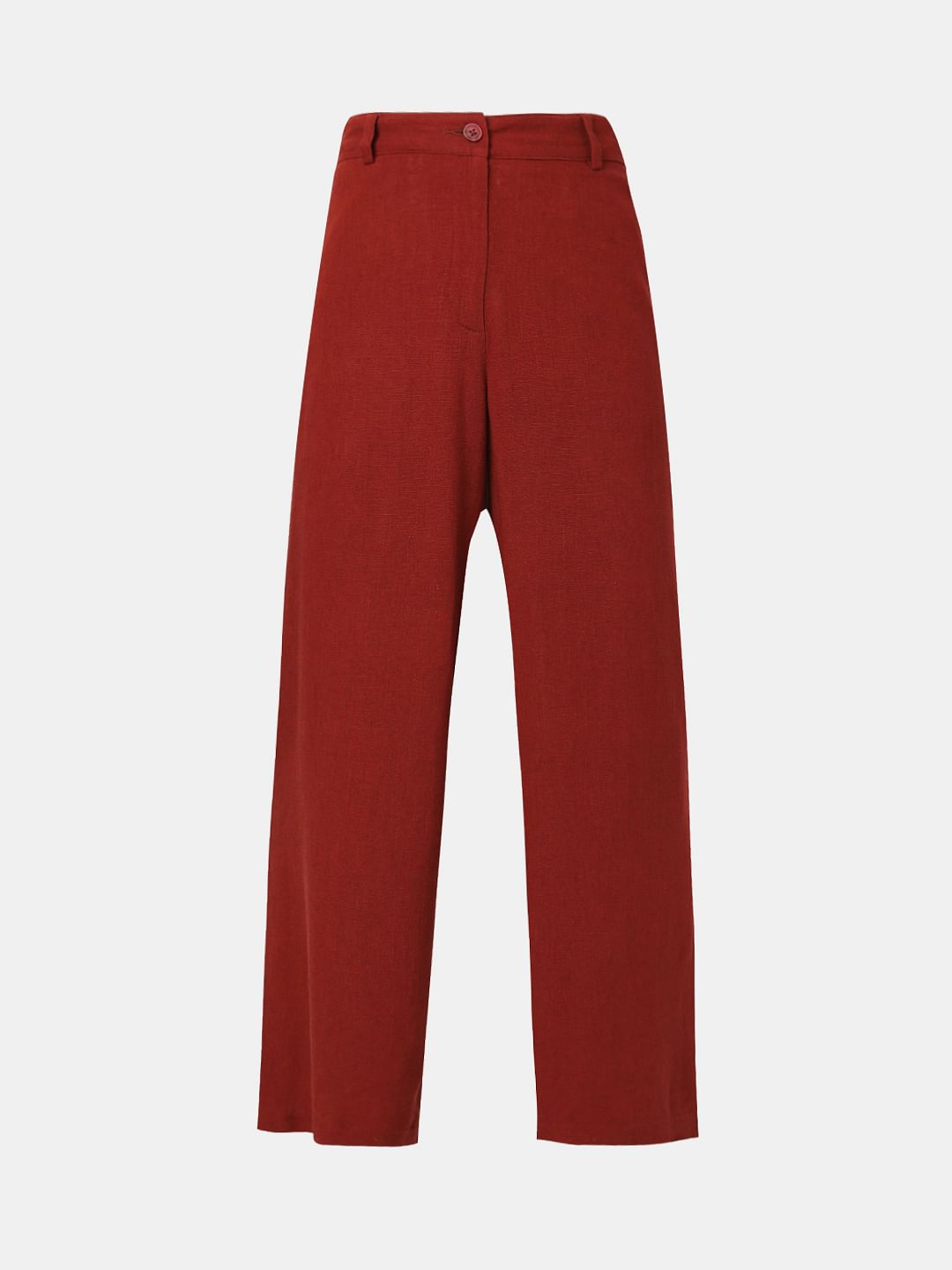 Red High Rise Pants