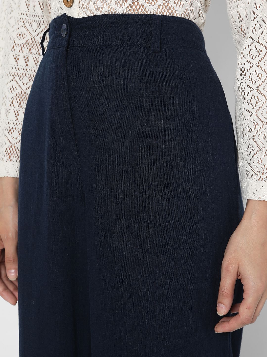 Navy Blue High Rise Pants