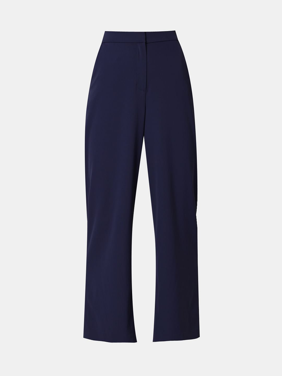 Navy Blue High Rise Straight Fit Pants