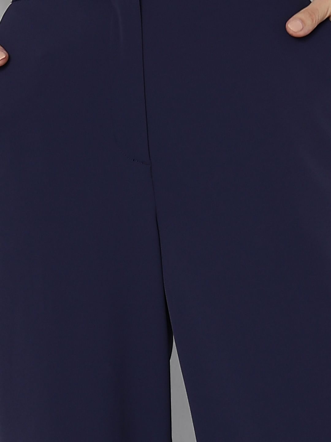 Navy Blue High Rise Straight Fit Pants
