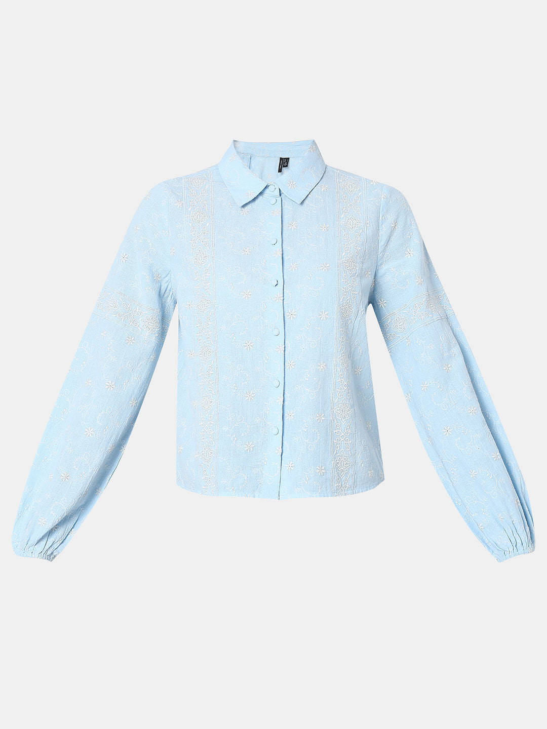 Light Blue Embroidered Shirt