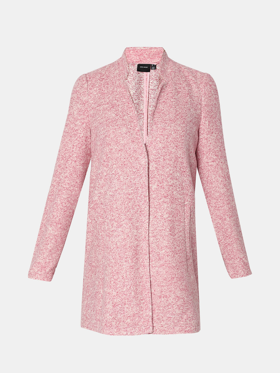 Pink Melange Long Coat