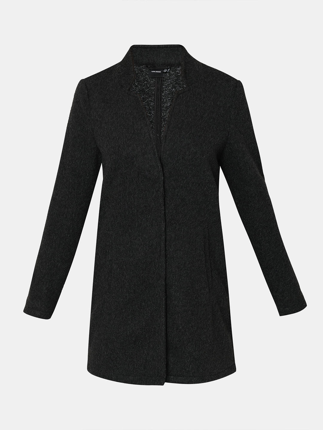 Dark Grey Melange Long Coat