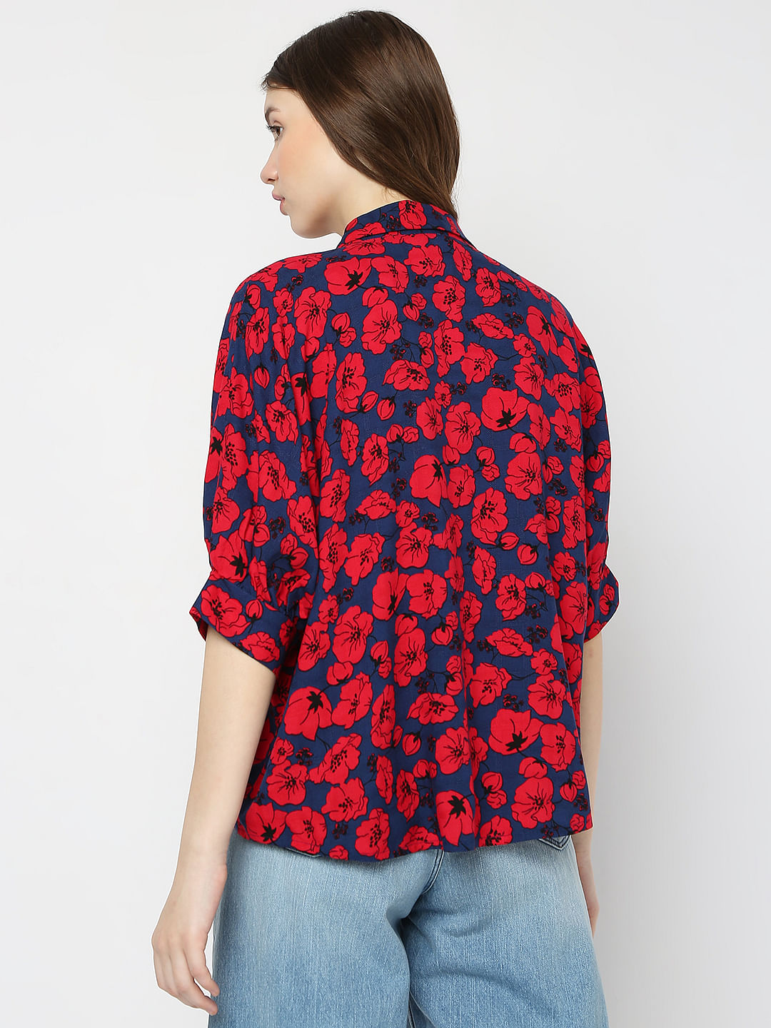 Red Floral Print Shirt