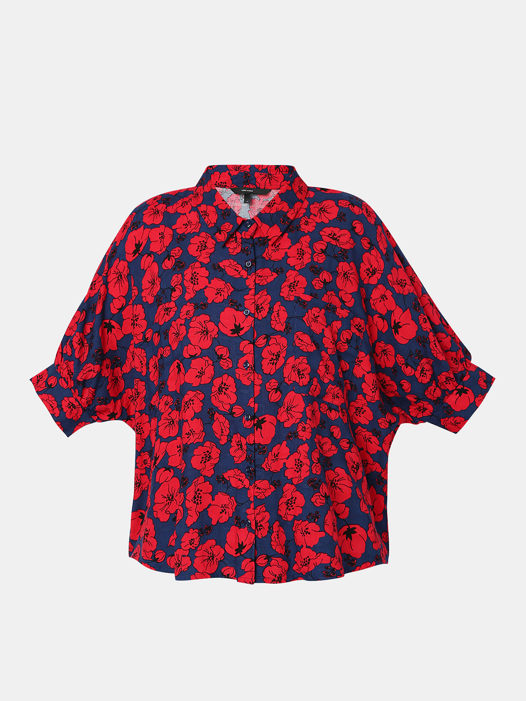 Red Floral Print Shirt
