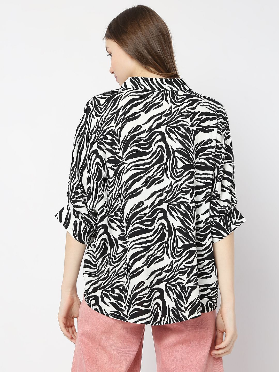 White Animal Print Shirt