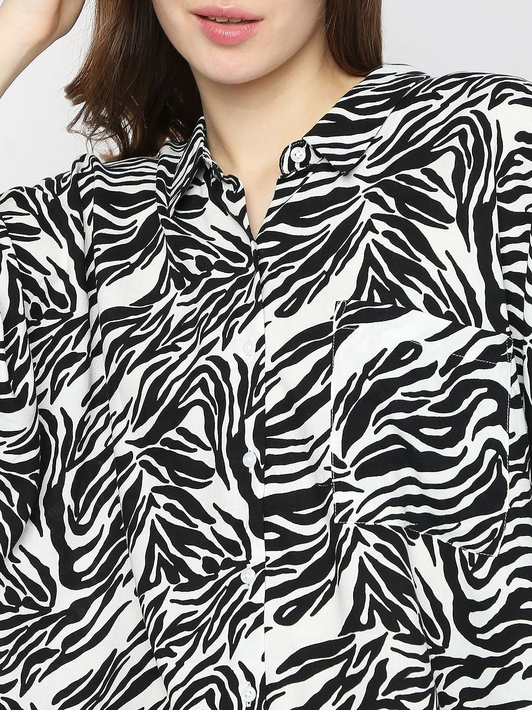 White Animal Print Shirt