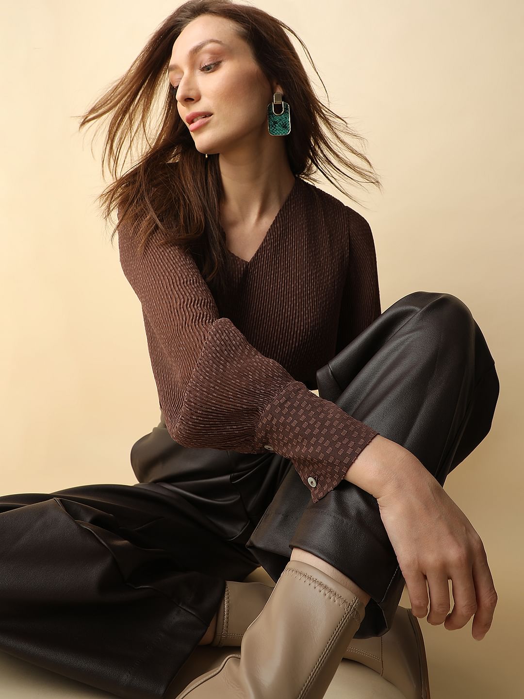 Brown Georgette Top
