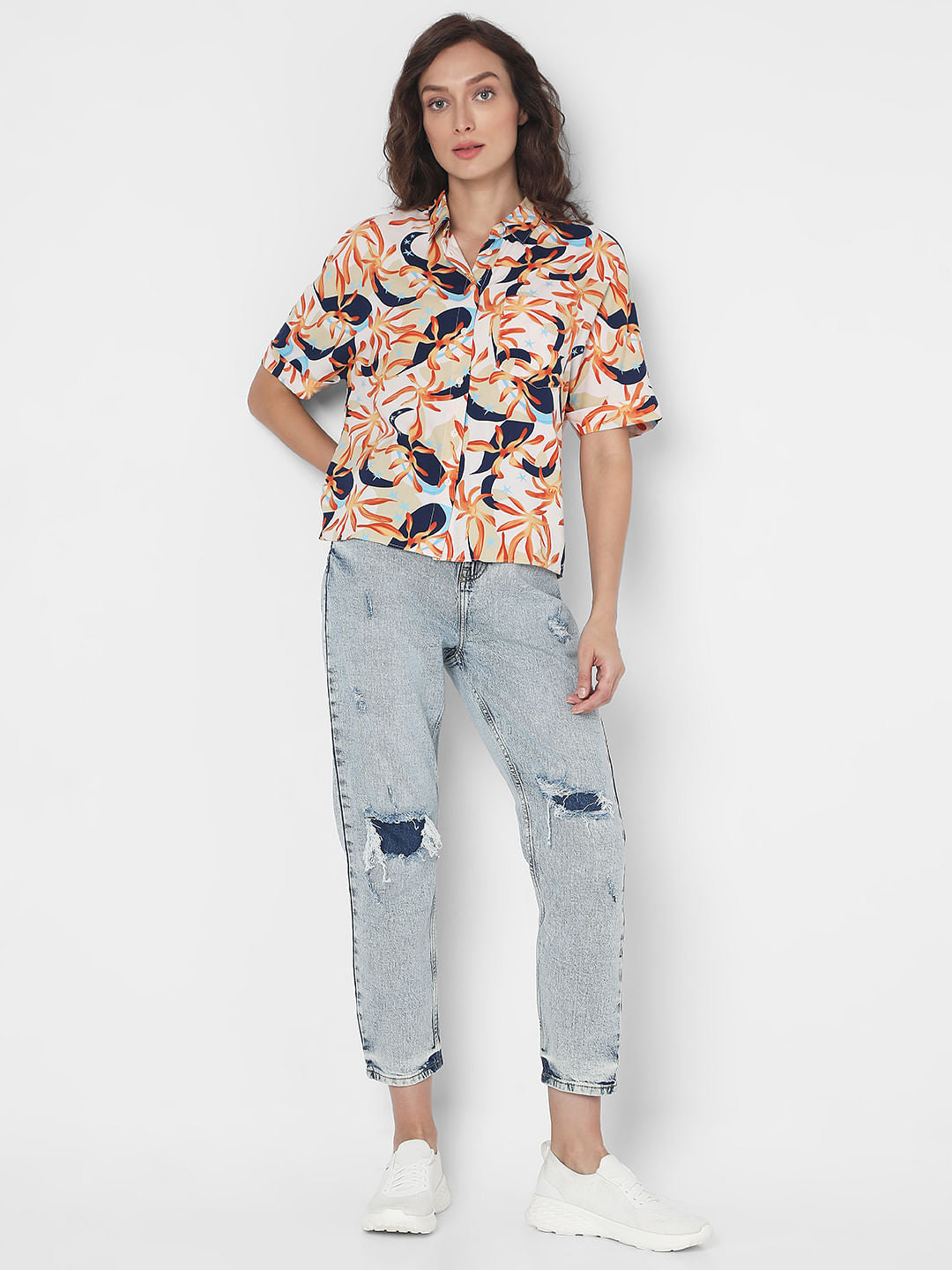 Peach Printed Shirt