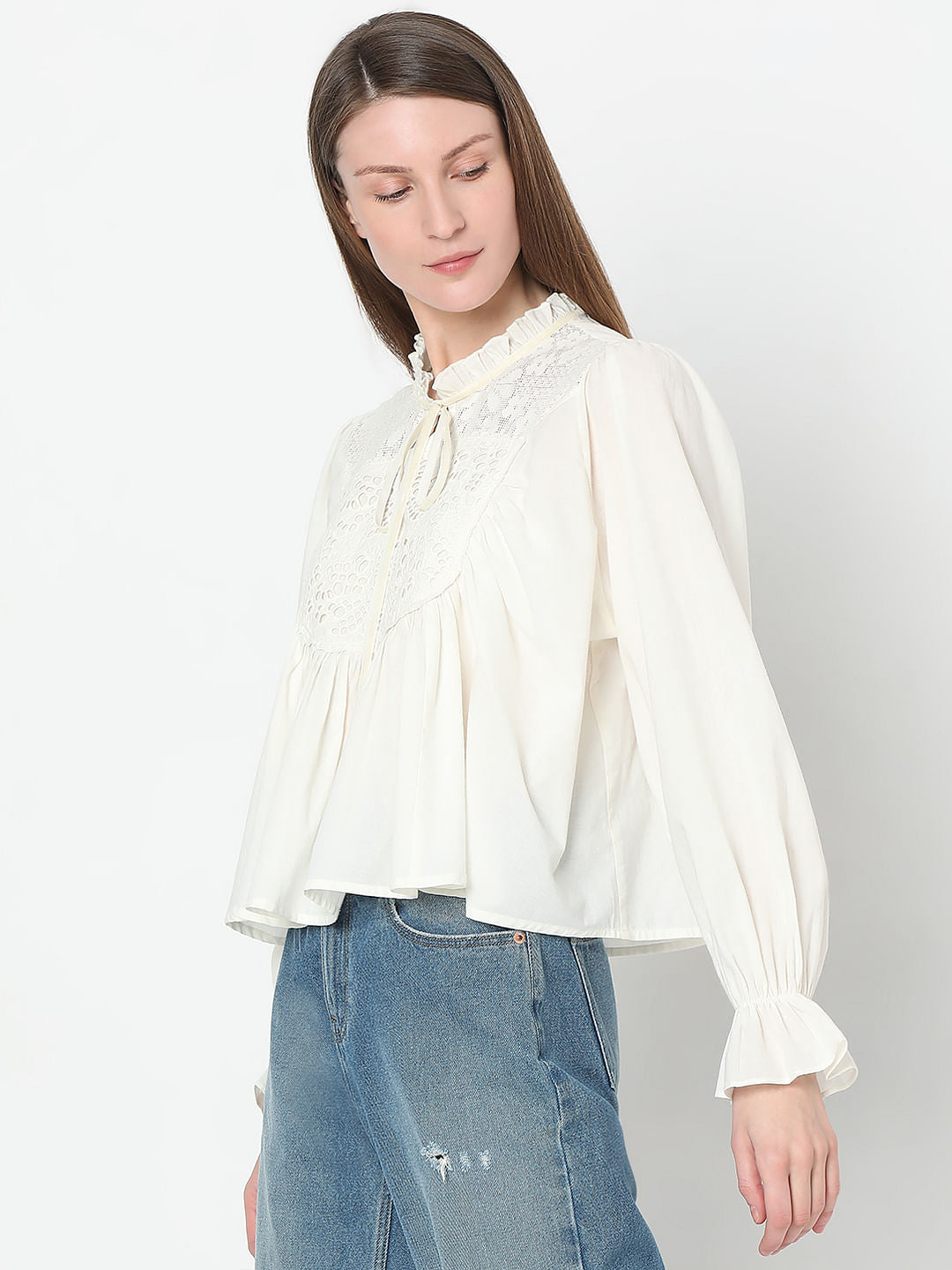 Off-White Schiffli Top