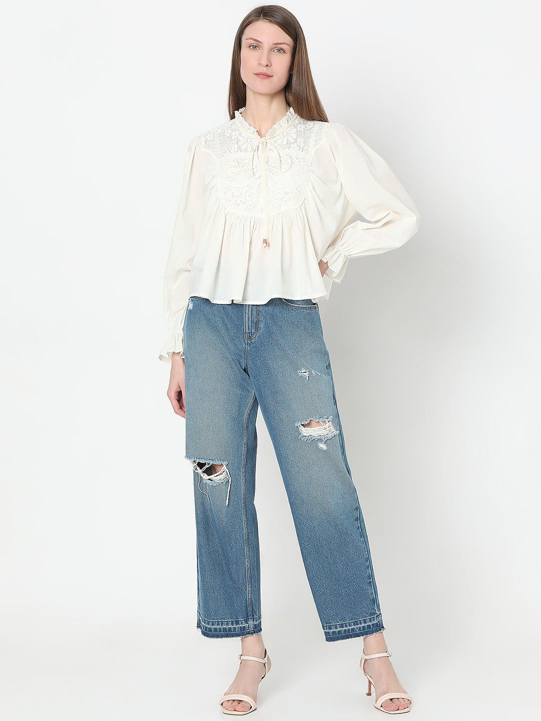 Off-White Schiffli Top