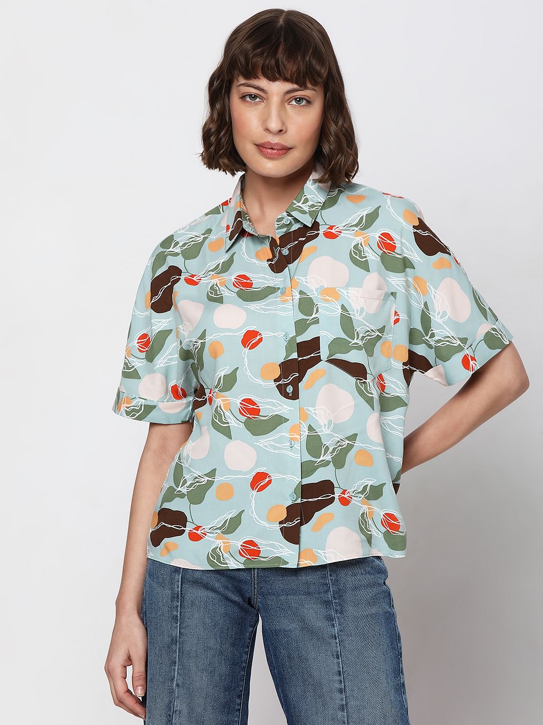 Green Printed Shirt
