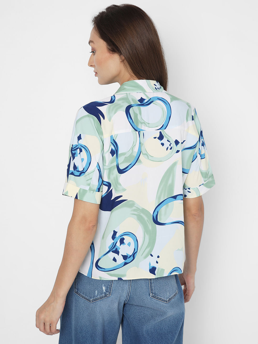 Blue Abstract Print Shirt