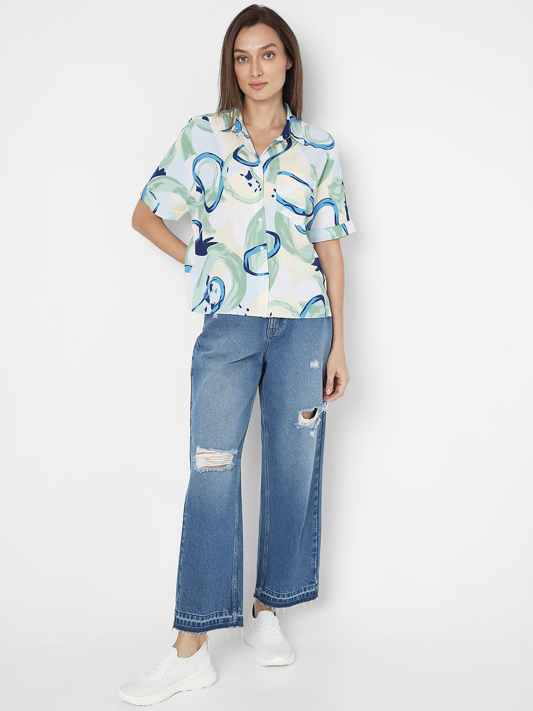 Blue Abstract Print Shirt