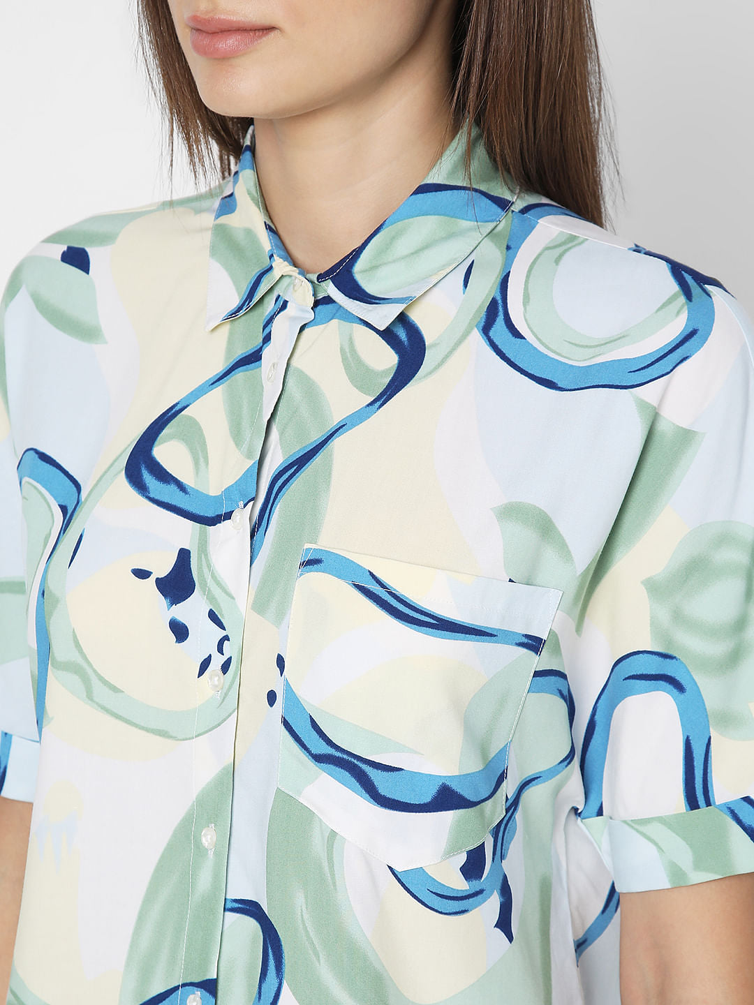Blue Abstract Print Shirt