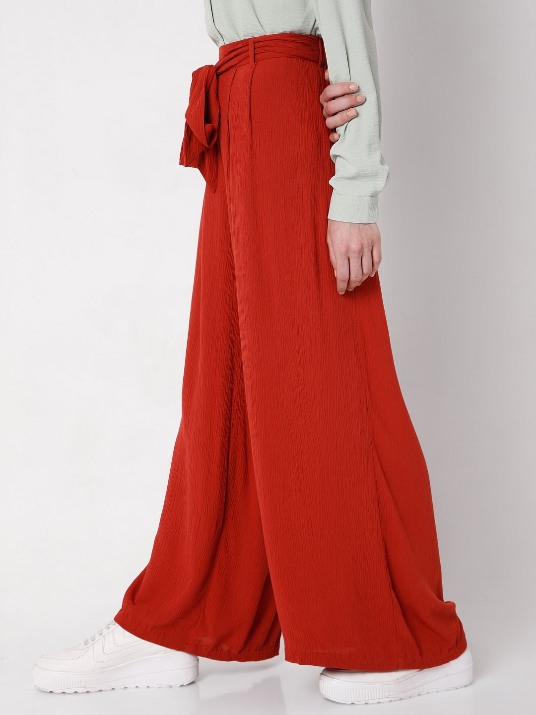 Brick Red Wide Leg Pants