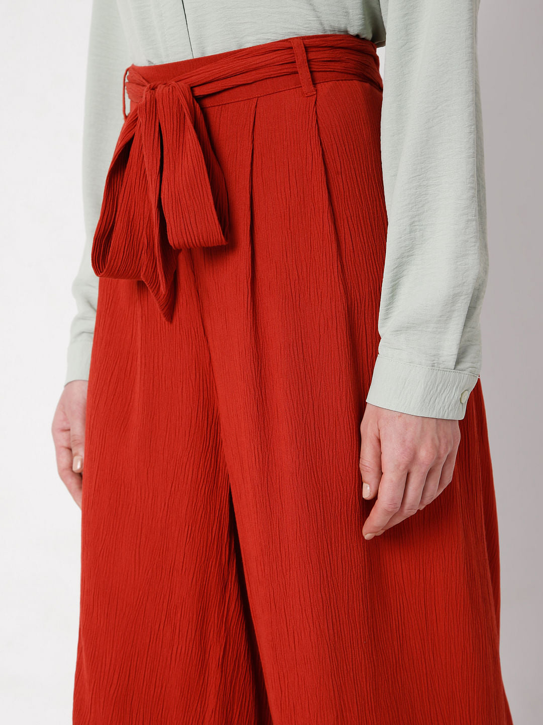 Brick Red Wide Leg Pants