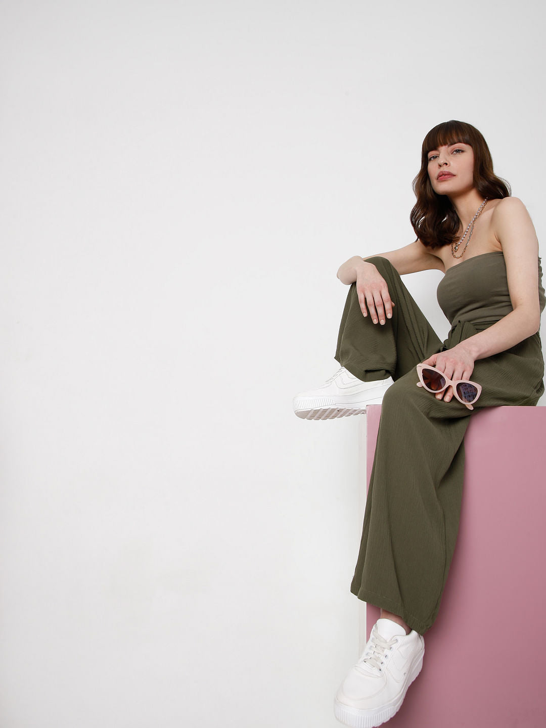 Green Wide Leg Pants