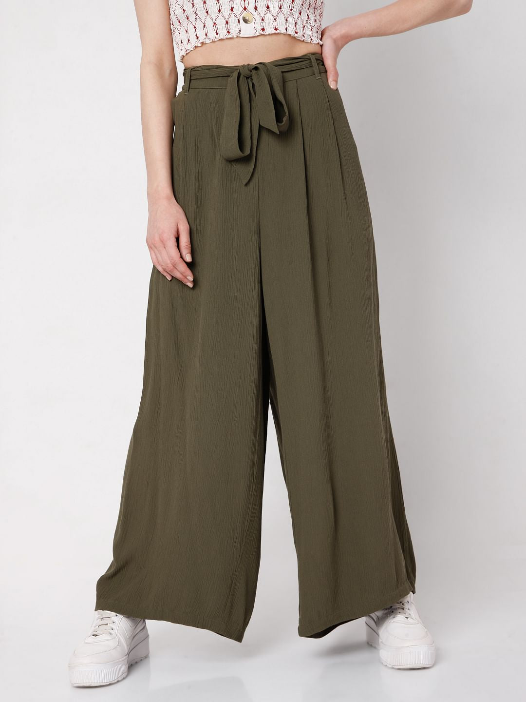 Green Wide Leg Pants