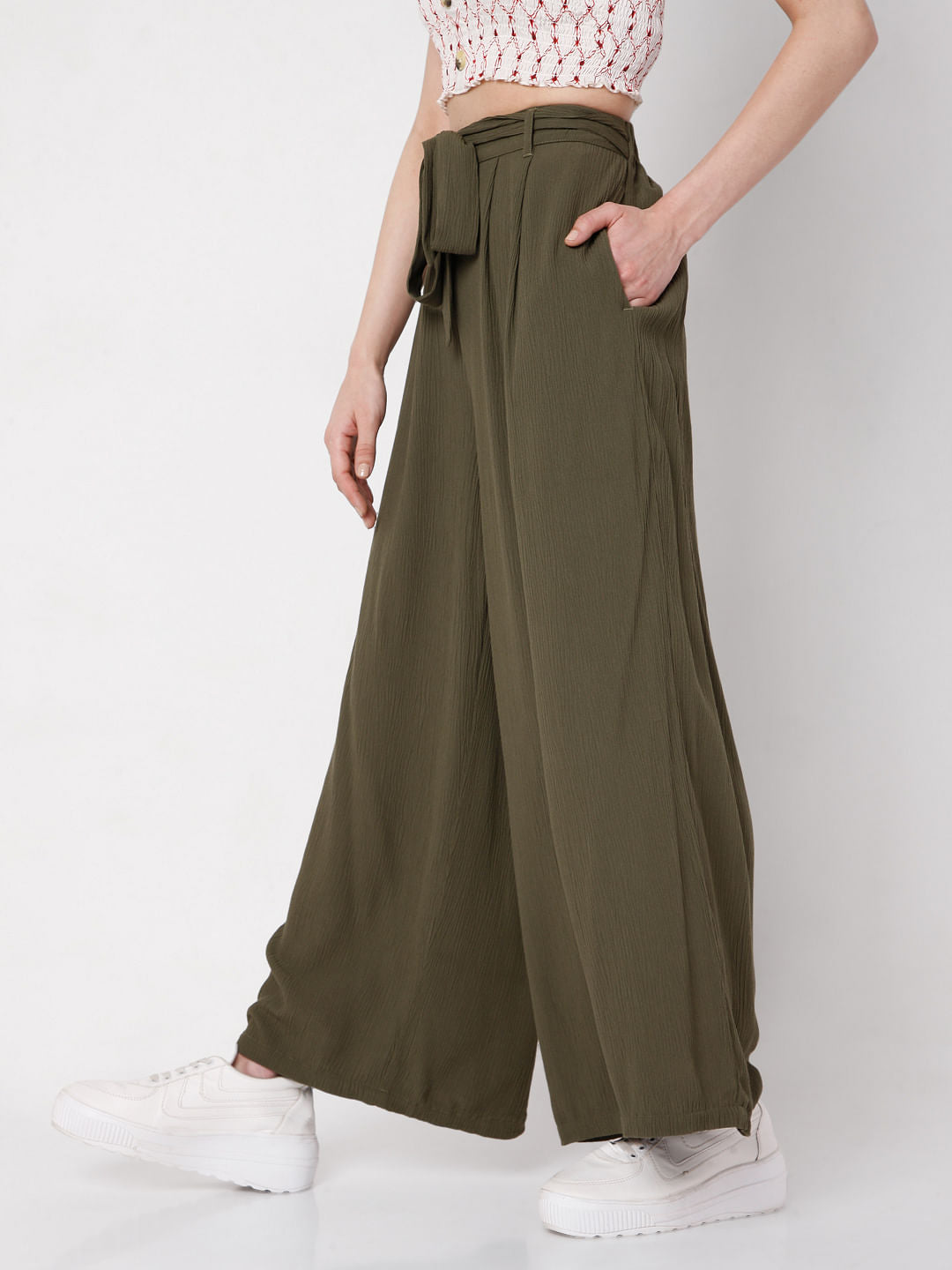 Green Wide Leg Pants