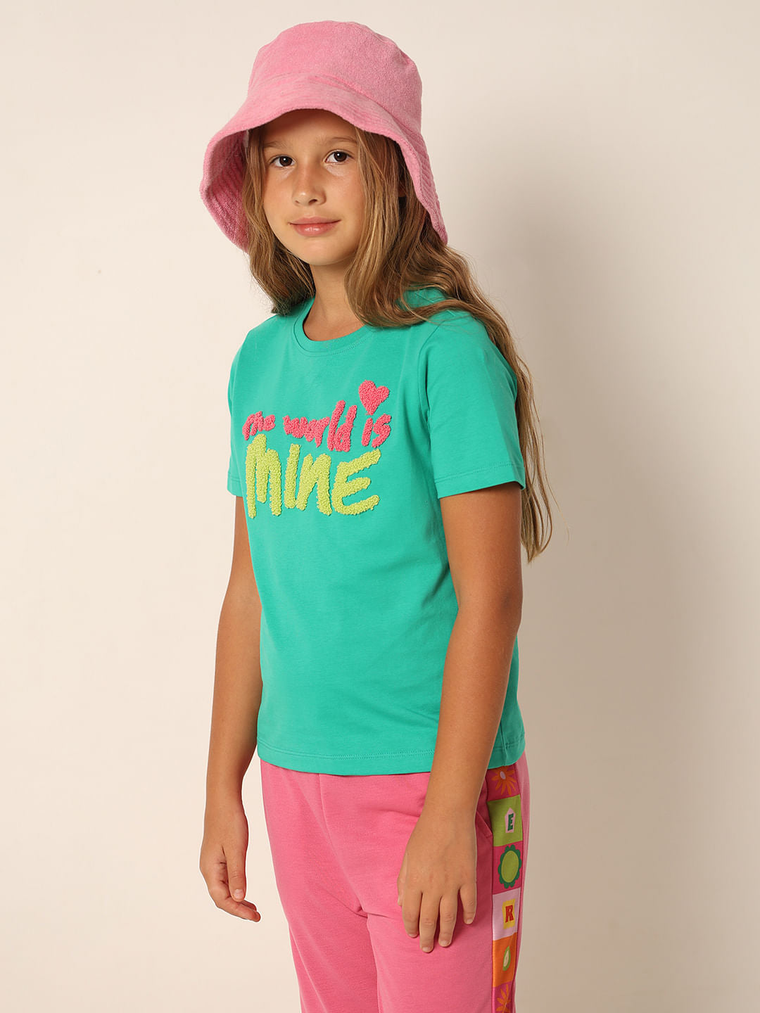 Green Text Print T-Shirt