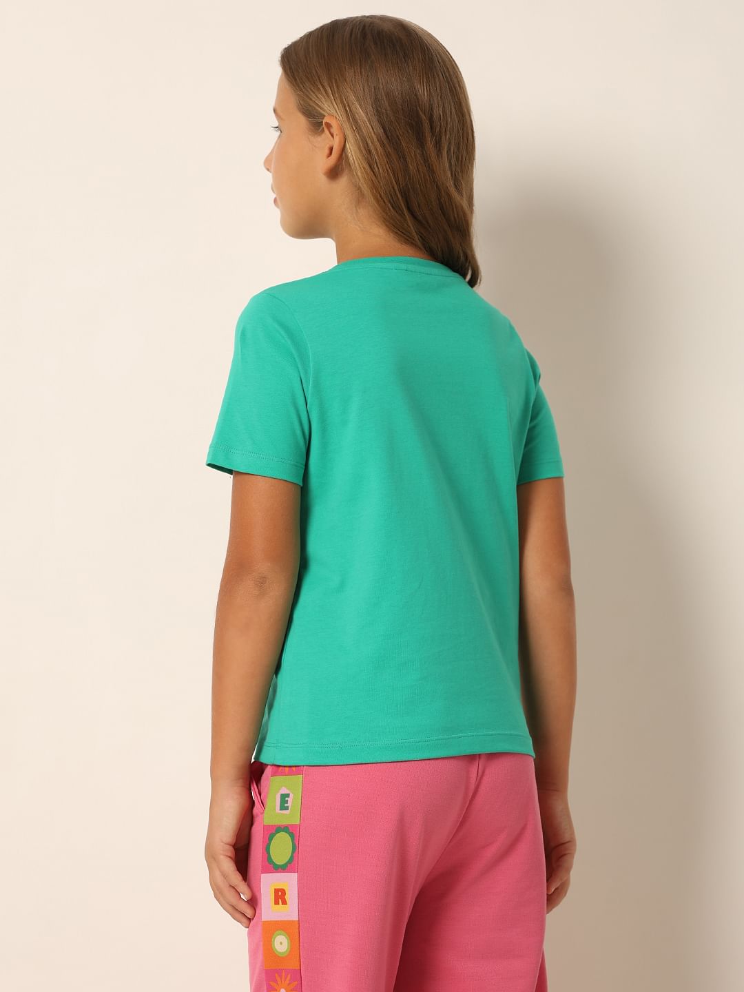 Green Text Print T-Shirt