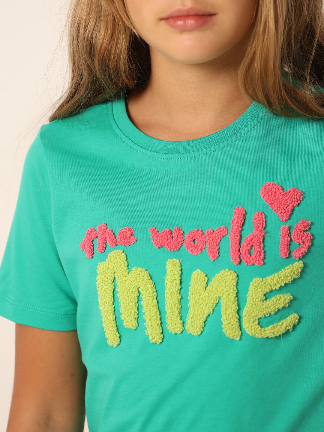 Green Text Print T-Shirt