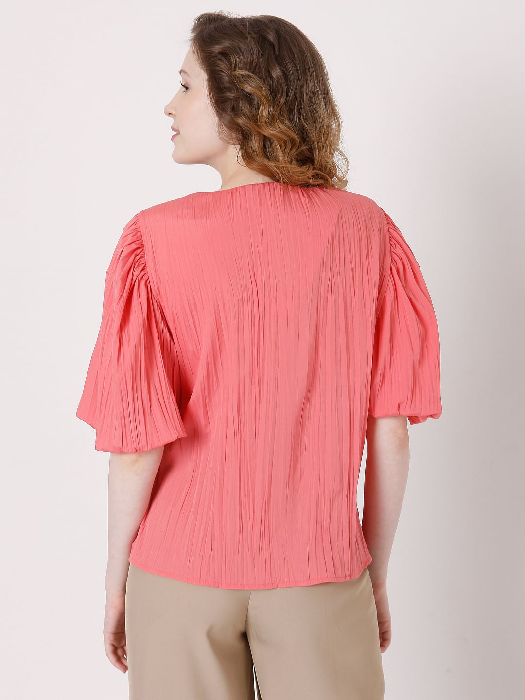Pink V Neck Top