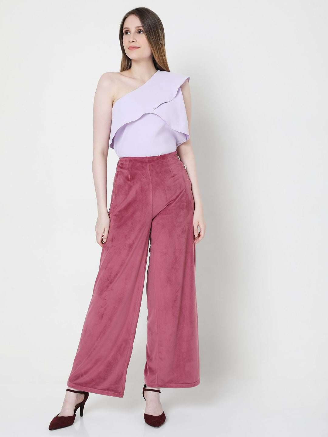 Pink High Rise Co-Ord Pants