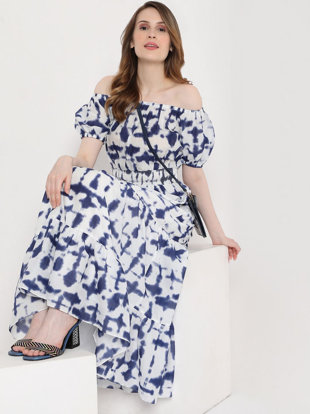 Blue Tie Dye Maxi Dress