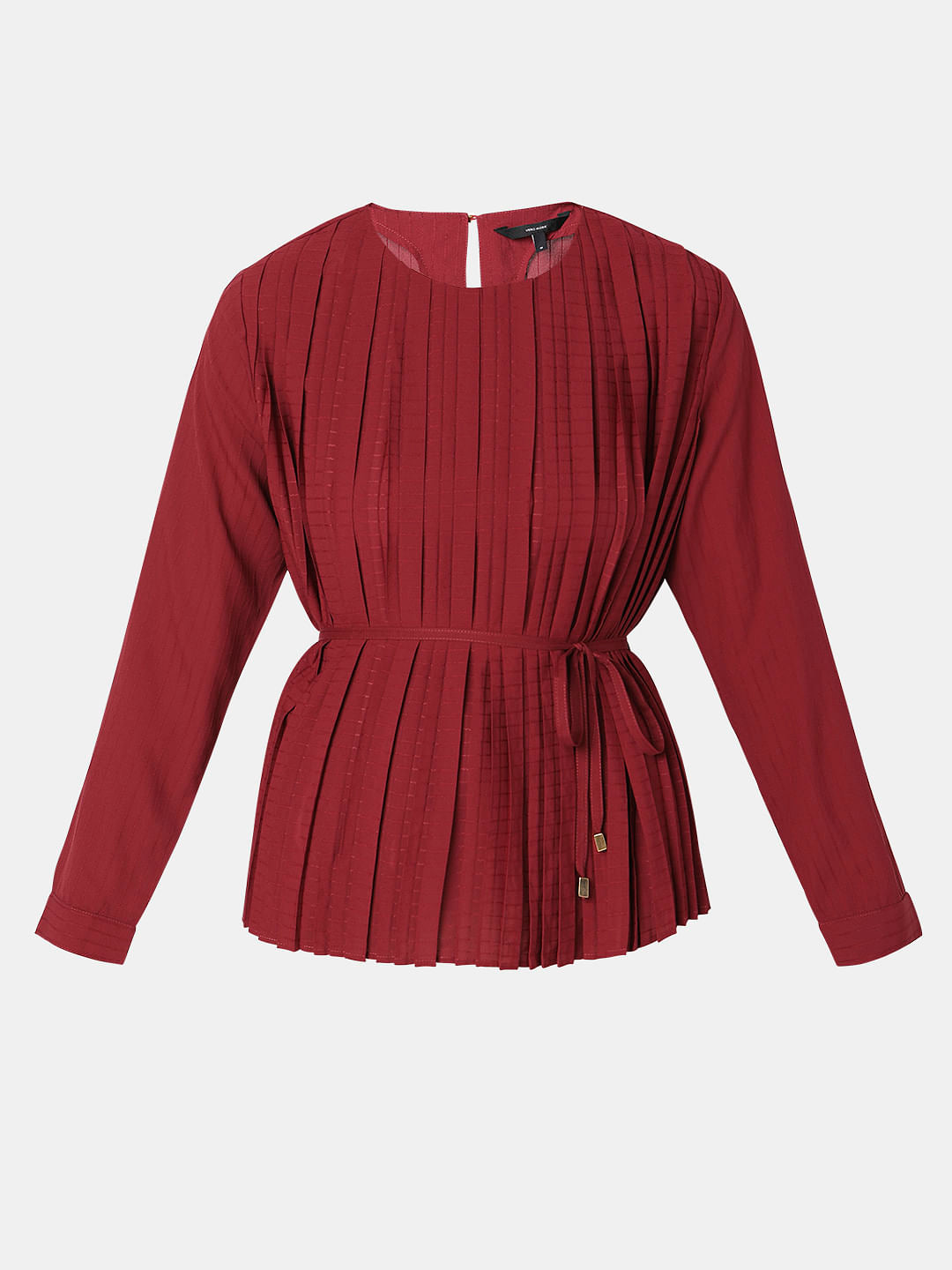 Brick Red Pleated Top
