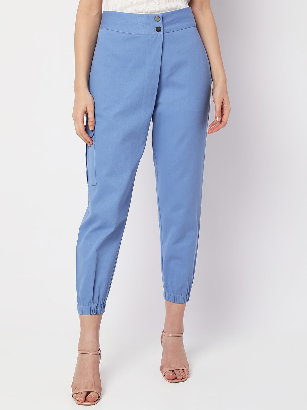 Blue High Rise Pants