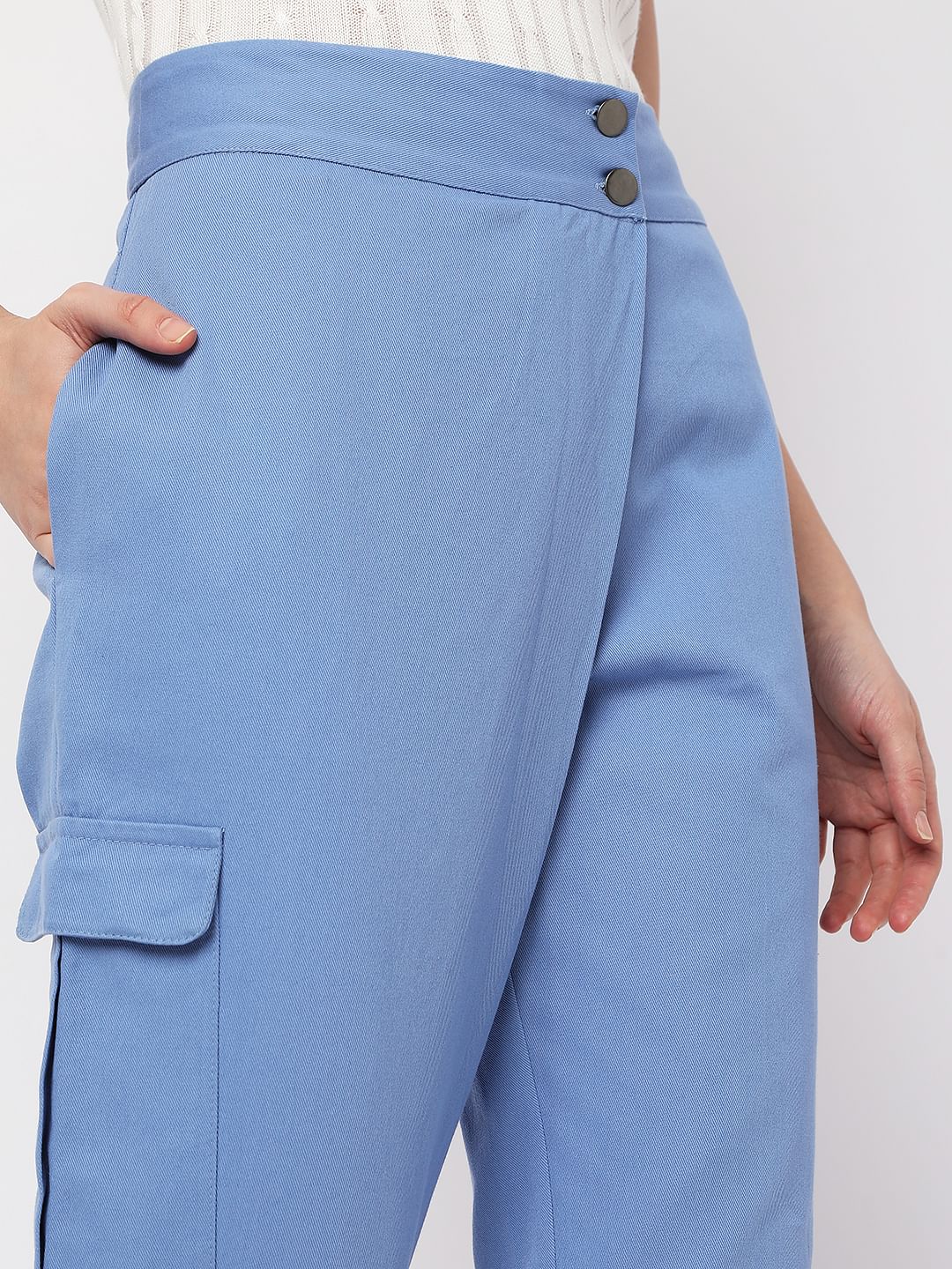 Blue High Rise Pants