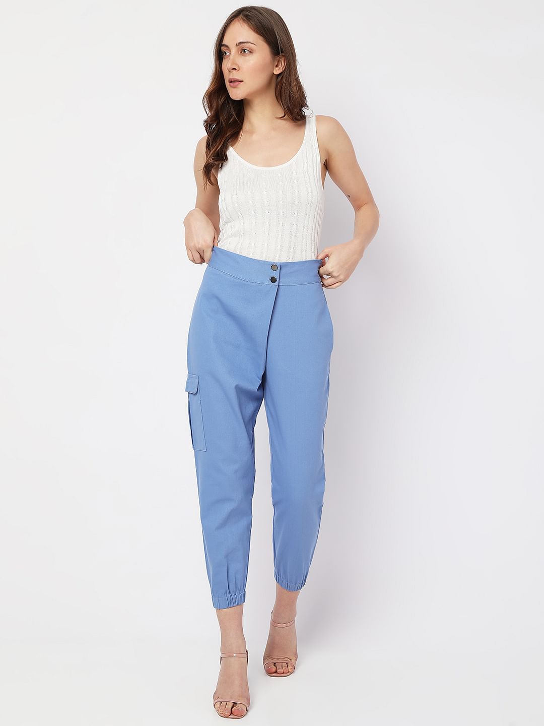 Blue High Rise Pants