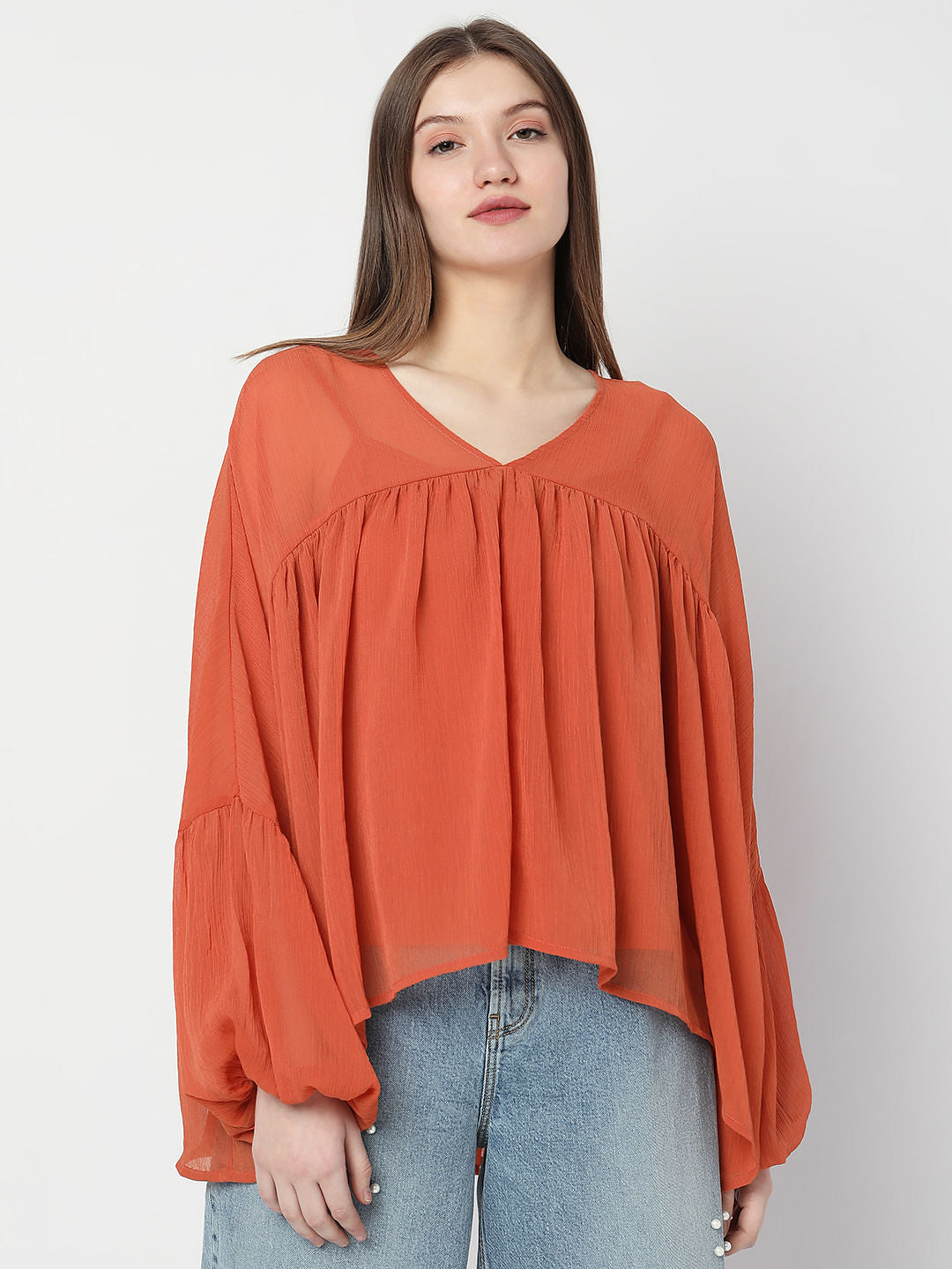 Orange Flared Top