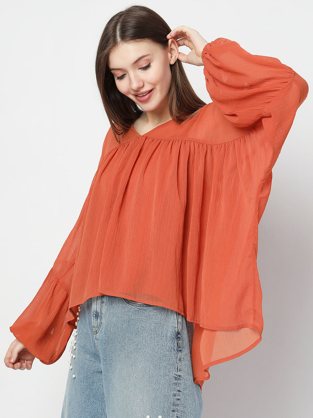Orange Flared Top
