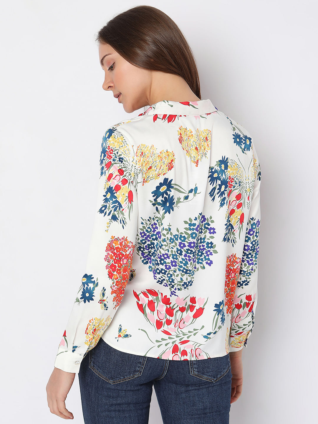 White Floral Shirt