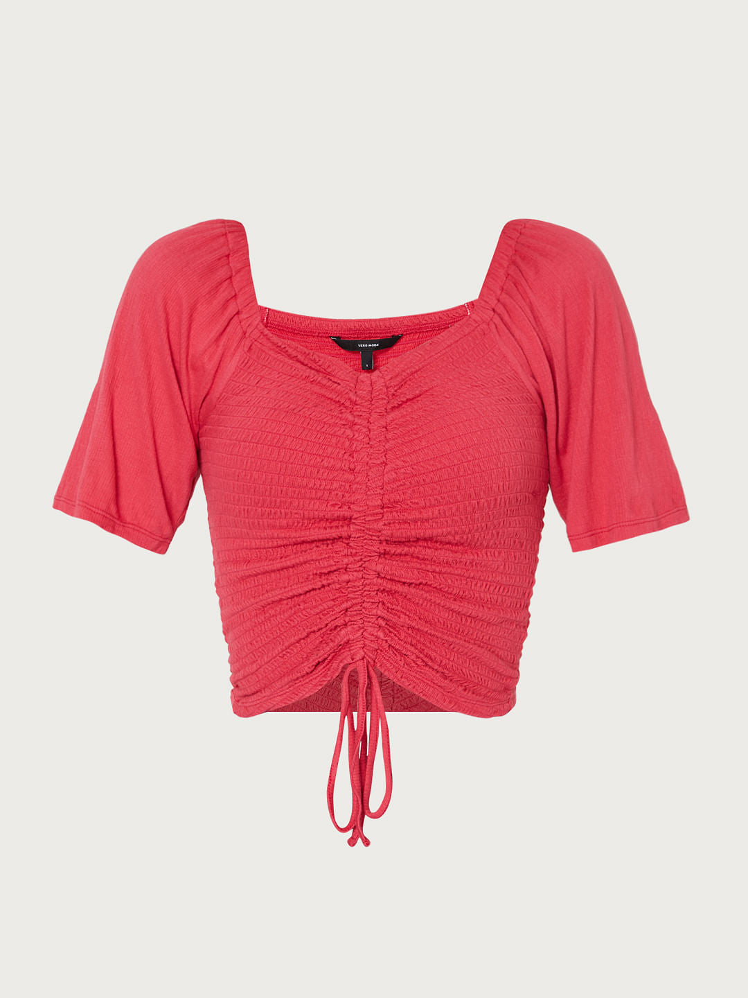 Pink Ruched Crop Top