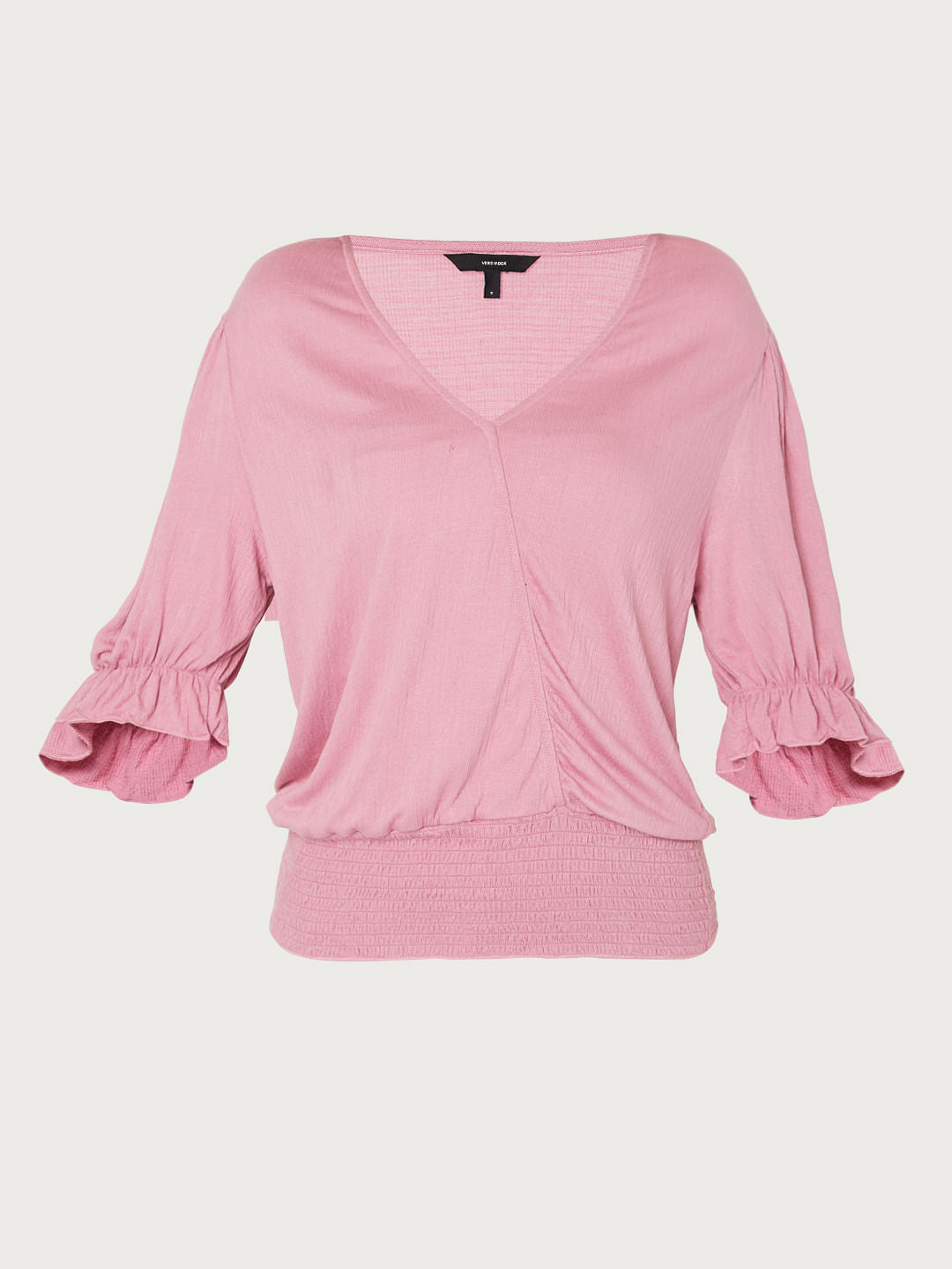 Pink V Neck Top