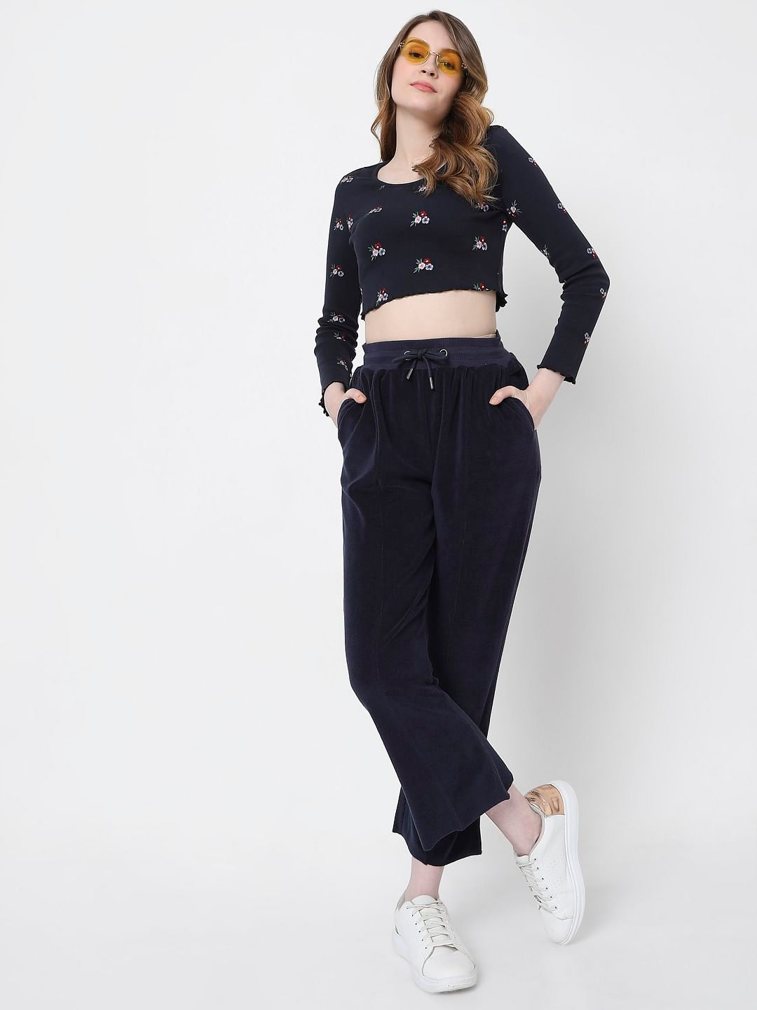 Blue Bootcut Sweatpants