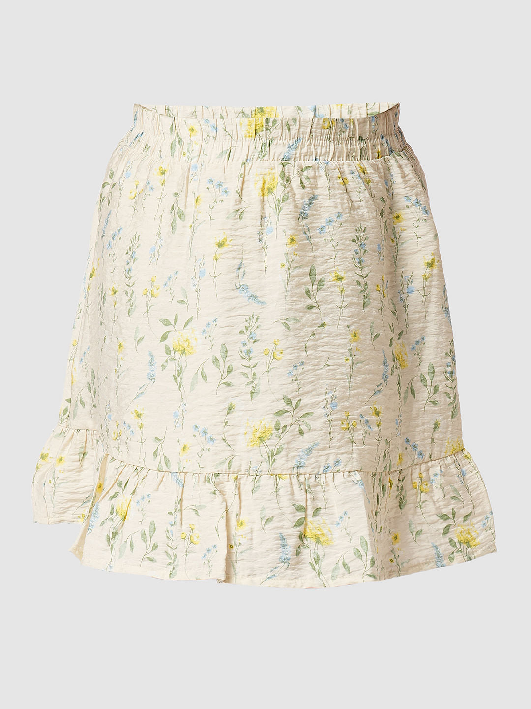 Beige Floral Co-Ord Set Skirt