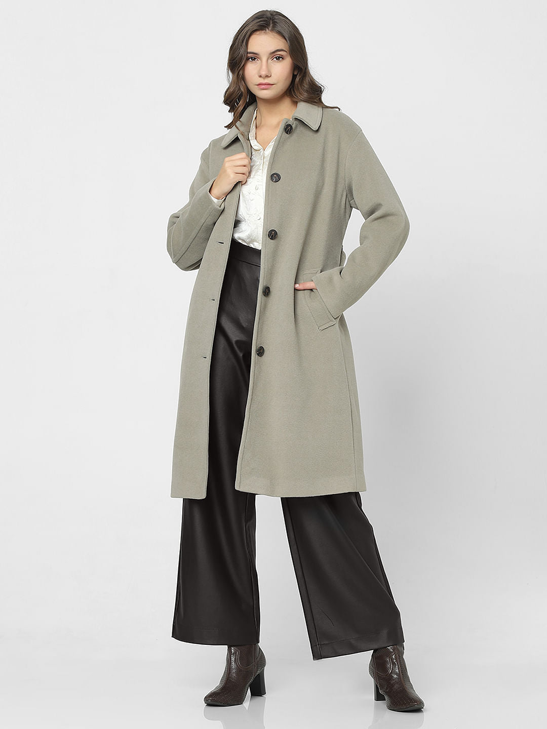 Grey Long Duster Coat