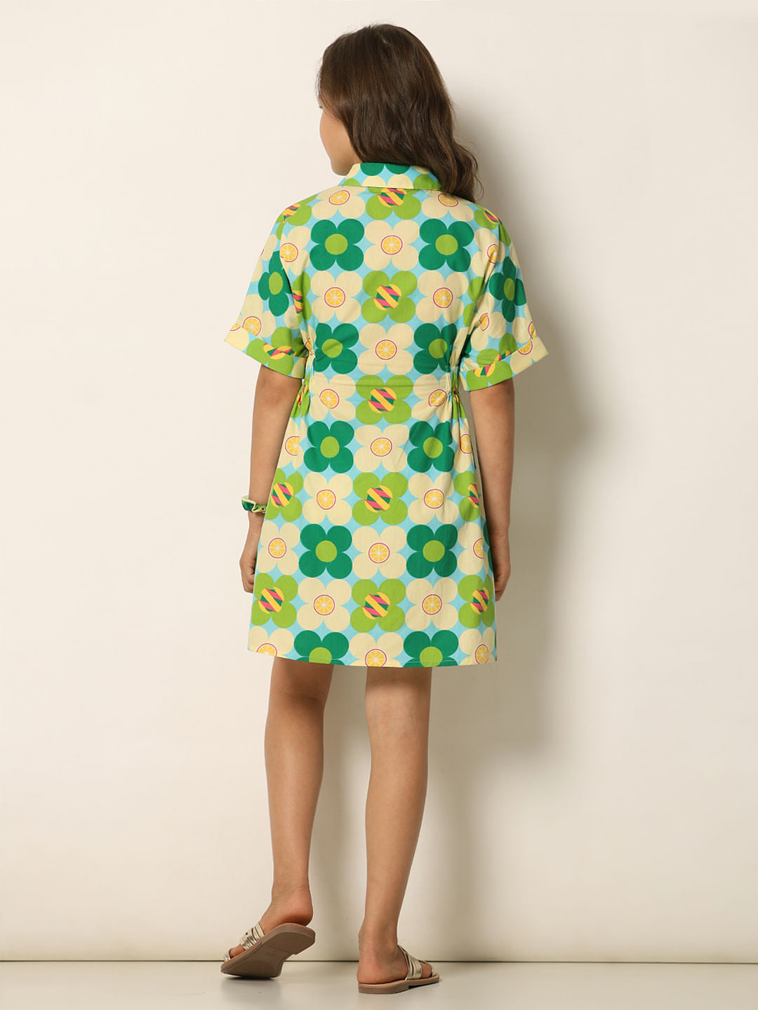 Green Printed Shirt Dress