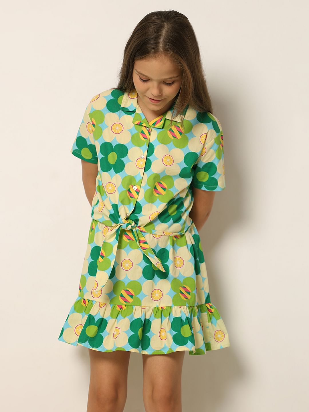 Green Floral Co-Ord Set Shirt